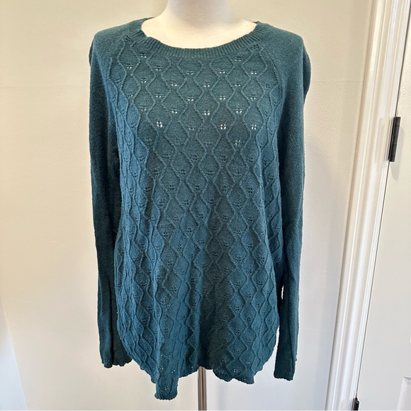 LOFT Sweaters - LOFT Teal Diamond Knit Women's Sweater